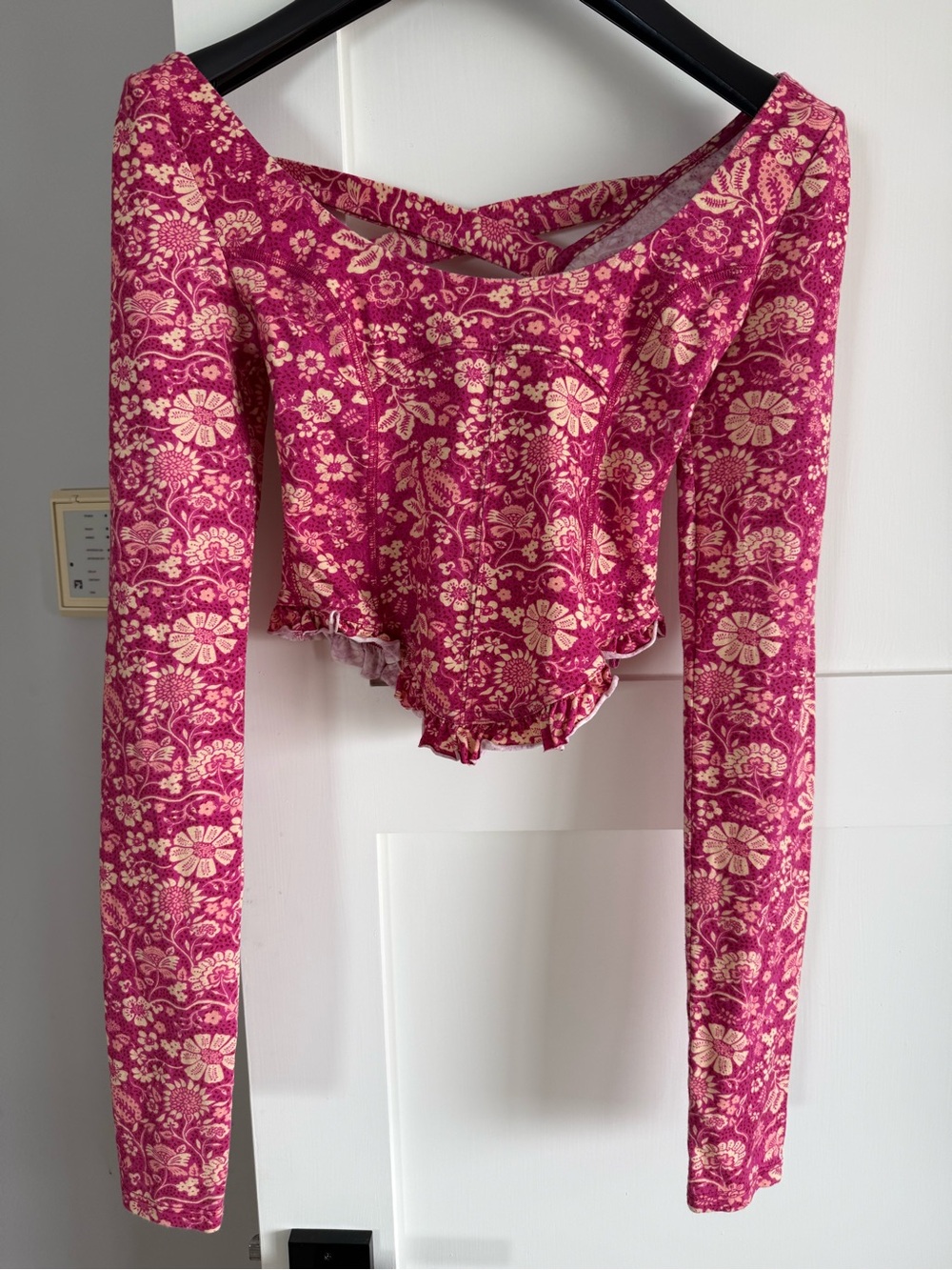 Free People Pink Floral Cropped Top